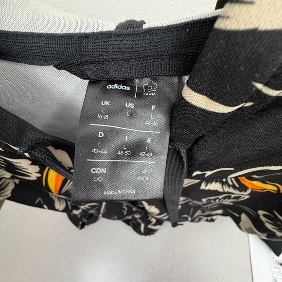 Adidas Farm RIO Track Jacket Womens Large Black Full Zip Butterfly Logo Stripe - Picture 7 of 9